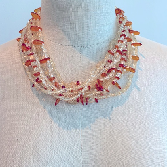 Cool Multi-Strand Citrine & Amber & Pearl Necklace - Picture 3 of 6